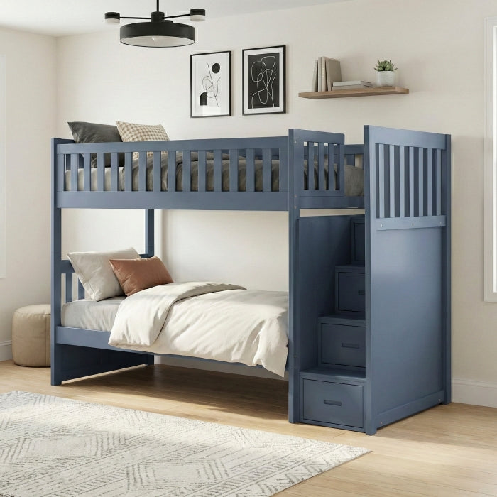B2083BUSB-1* (4) Twin/Twin Step Bunk Bed - B2083BUSB-1*