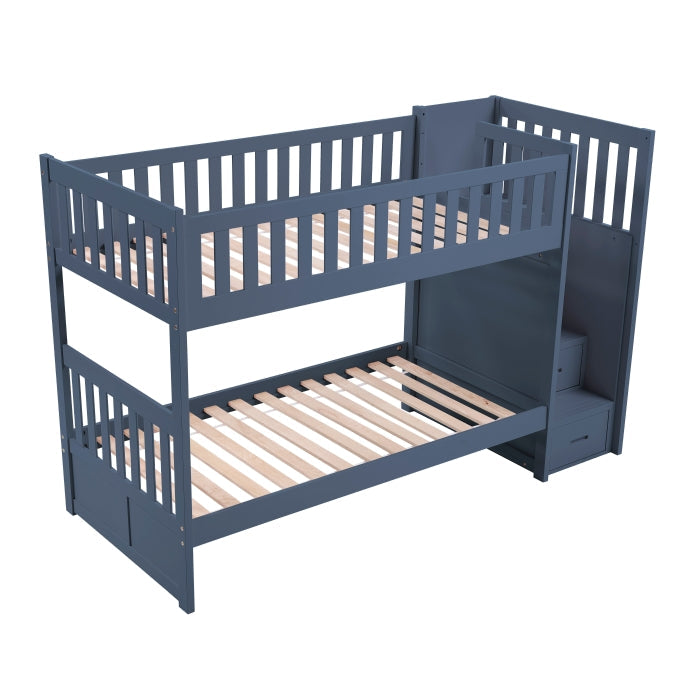 B2083BUSB-1* (4) Twin/Twin Step Bunk Bed - B2083BUSB-1*