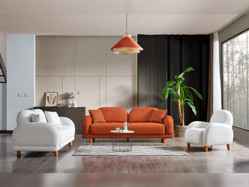 Bahama 4-pieces (2 Sofa & 2 Chair) Livingroom in White - Brick - 200-ELIF-BAH-A179-3311