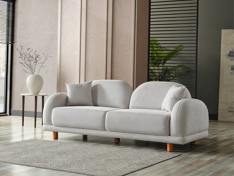 Bahama 4-pieces (2 Sofa & 2 Chair) Livingroom in White - Yellow - 200-ELIF-BAH-A180-3311