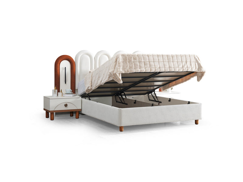Bahama Bedroom (Queen Frame With Headboard & Dresser With Mirror & Ottoman & 2 Nightstand) - 200-ELIF-BAH-A251-QBED-SET