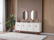 Bahama Diningroom (Consol With Mirror & Dining Table & 6 Dining Chair) - 115-BAH-DT-SET