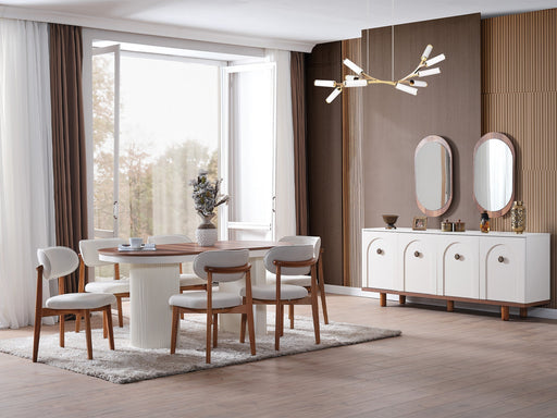 Bahama Diningroom (Consol With Mirror & Dining Table & 6 Dining Chair) - 115-BAH-DT-SET