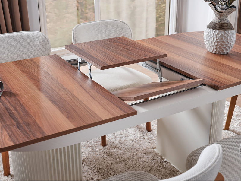 Bahama Diningroom (Consol With Mirror & Dining Table & 6 Dining Chair) - 115-BAH-DT-SET