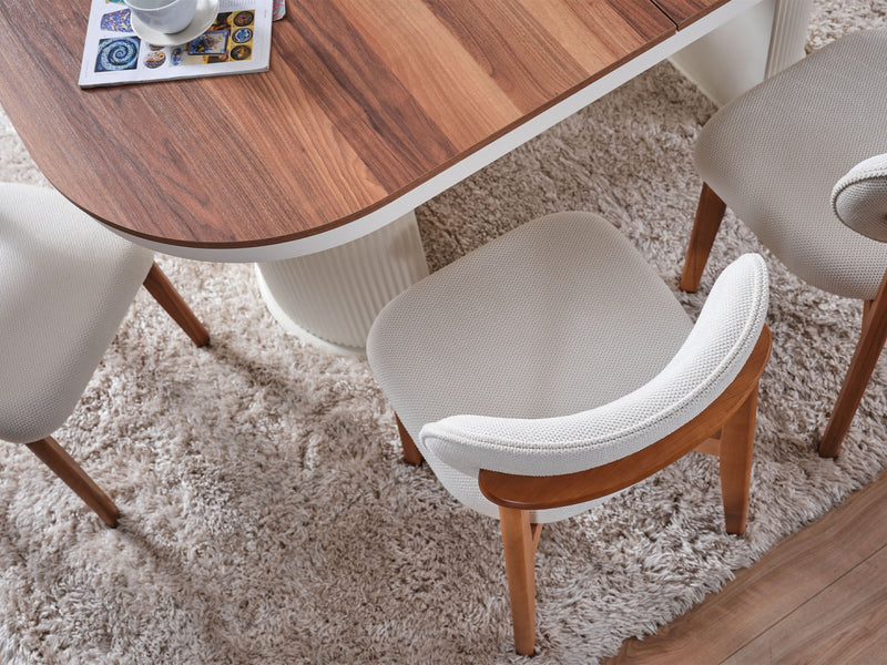 Bahama Diningroom (Consol With Mirror & Dining Table & 6 Dining Chair) - 115-BAH-DT-SET