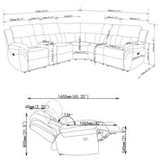 Bahrain 6-piece Modular Power Reclining Sectional Charcoal - 609540P