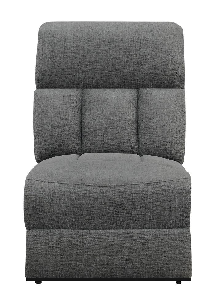 Bahrain Upholstered Armless Chair Charcoal - 609540AC