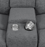 Bahrain Upholstered Motion Loveseat Charcoal - 609542