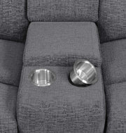 Bahrain Upholstered Power Loveseat Charcoal - 609542P