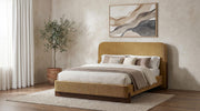 Baldacci Upholstered Queen Platform Bed Curry and Walnut - 315954Q
