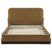 Baldacci Upholstered Queen Platform Bed Curry and Walnut - 315954Q