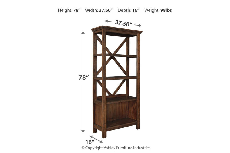 Baldridge Rustic Brown 75" Bookcase - DMV FurnitureBookcases