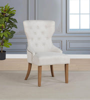 Baney Fabric Upholstered Dining Side Chair Beige and Rustic Honey - 104507