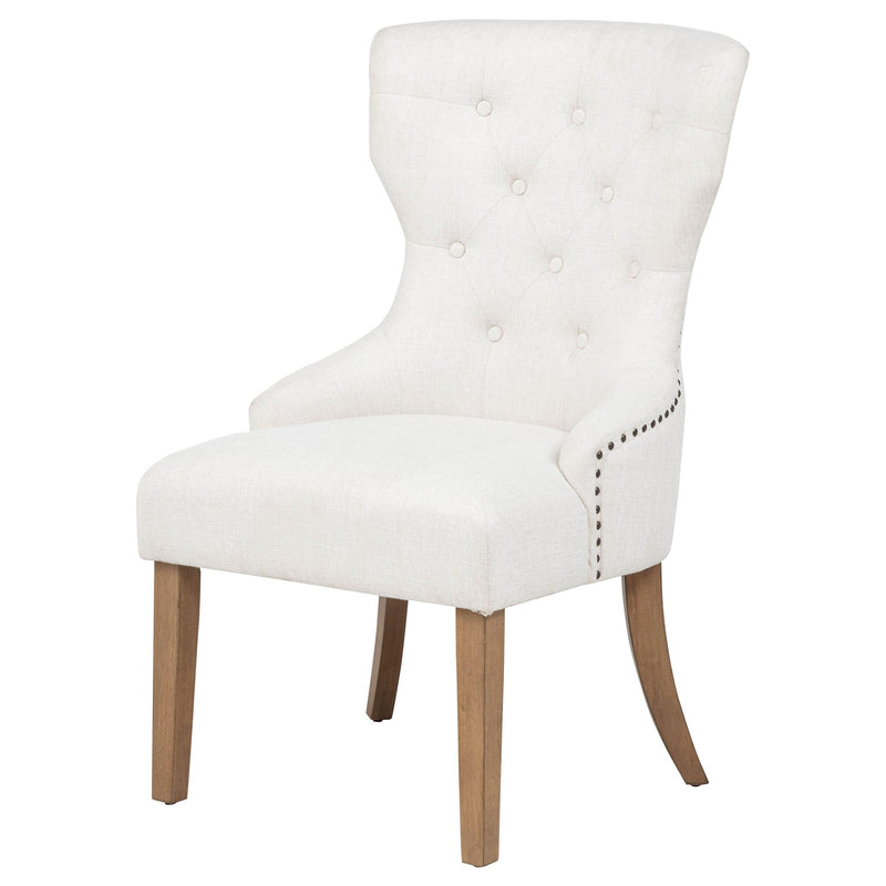Baney Fabric Upholstered Dining Side Chair Beige and Rustic Honey - 104507