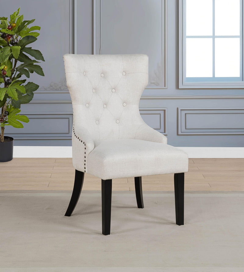 Baney Fabric Upholstered Dining Side Chair Cream and Black - 115572