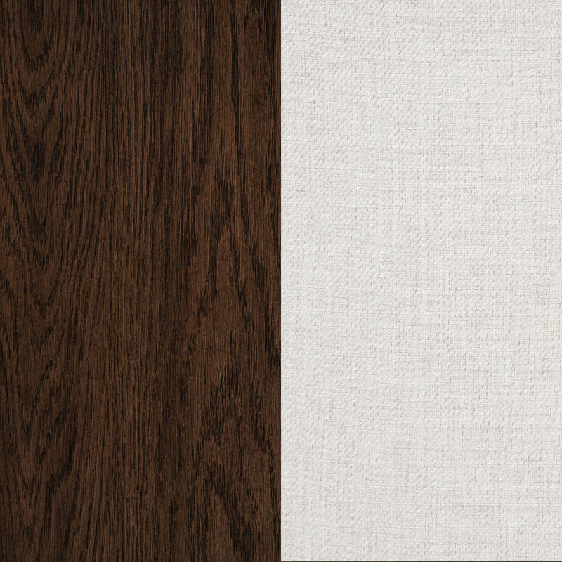 Baney Fabric Upholstered Dining Side Chair Cream and Dark Oak - 104507DOK