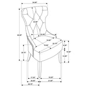 Baney Fabric Upholstered Dining Side Chair Cream and Dark Oak - 104507DOK