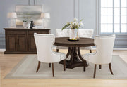 Baney Fabric Upholstered Dining Side Chair Cream and Dark Oak - 104507DOK