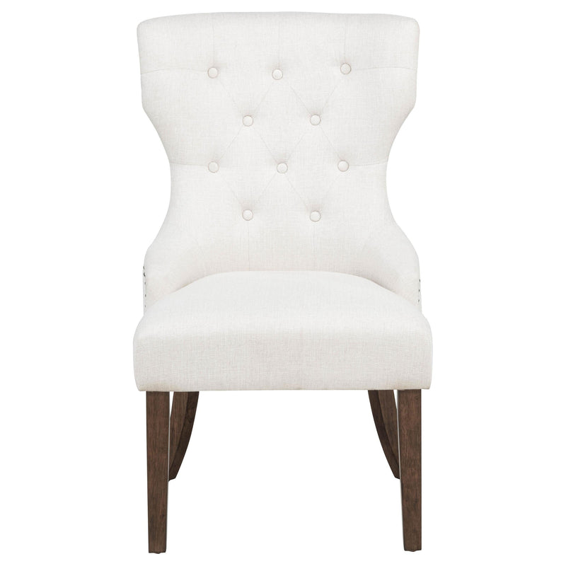 Baney Fabric Upholstered Dining Side Chair Cream and Dark Oak - 104507DOK
