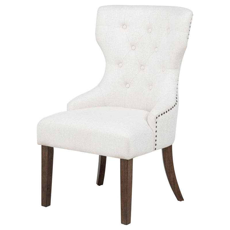 Baney Fabric Upholstered Dining Side Chair Cream and Dark Oak - 104507DOK