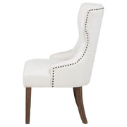 Baney Fabric Upholstered Dining Side Chair Cream and Dark Oak - 104507DOK