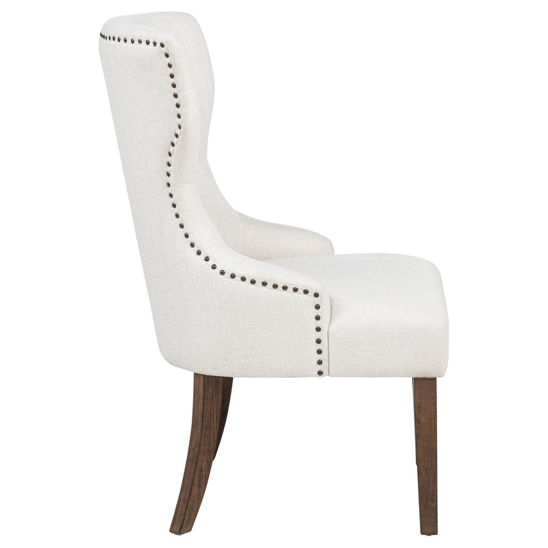 Baney Fabric Upholstered Dining Side Chair Cream and Dark Oak - 104507DOK