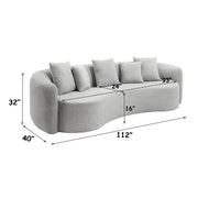 Barasa Oversized Compressed Sofa w/5 Pillows - LV07150