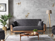Barbaros Convertible Loveseat in Anthracite - 200-ELIF-BAR-E164-2