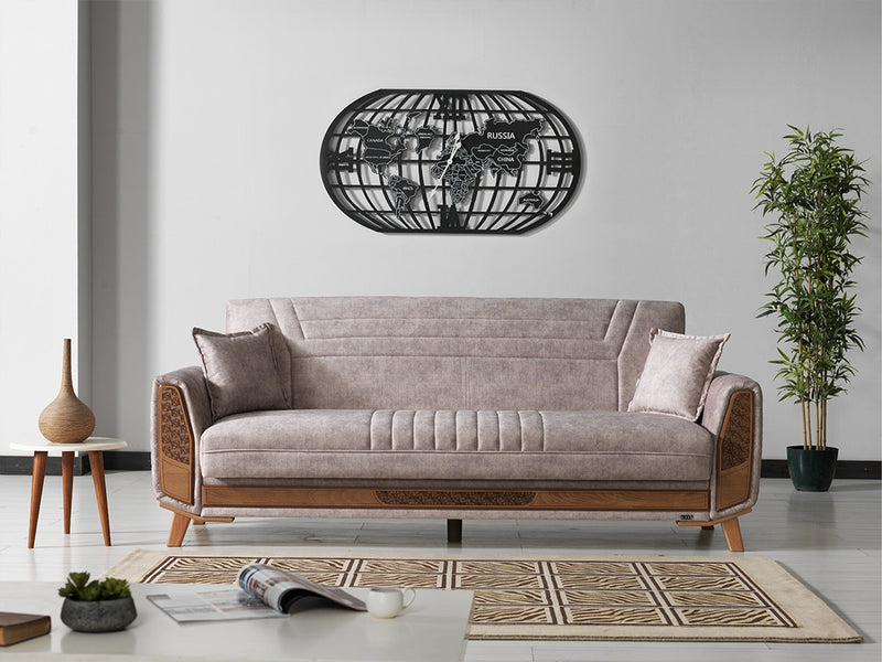 Barbaros Convertible Sofa in Anthracite - 200-ELIF-BAR-E164-3