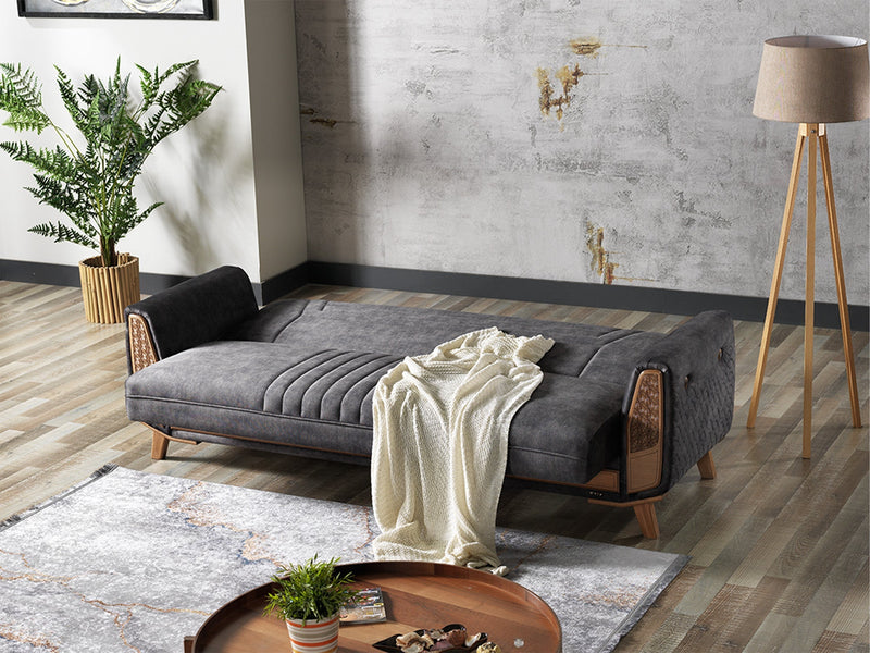 Barbaros Convertible Sofa in Anthracite - 200-ELIF-BAR-E164-3