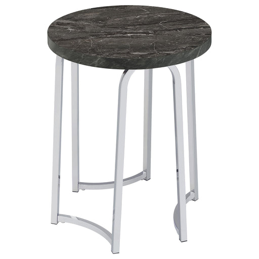 Barcelo Round Faux Marble Top Metal Side Table Grey - 930135