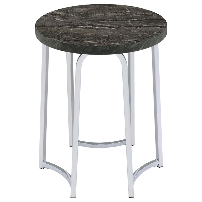 Barcelo Round Faux Marble Top Metal Side Table Grey - 930135