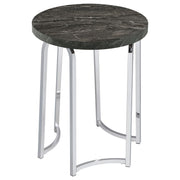 Barcelo Round Faux Marble Top Metal Side Table Grey - 930135