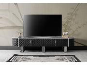 Barcelona Tv Stand Black - Silver - 130-BAR-TV-S