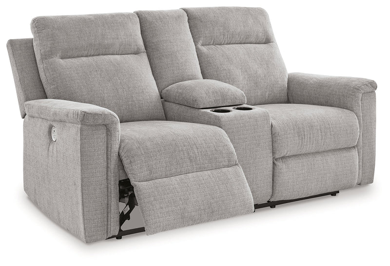 Barnsana Ash Power Reclining Loveseat with Console - 3320196