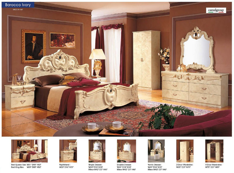 Barocco Bed Ivory, Camelgroup Italy Queen - DMV FurnitureQueen Bed