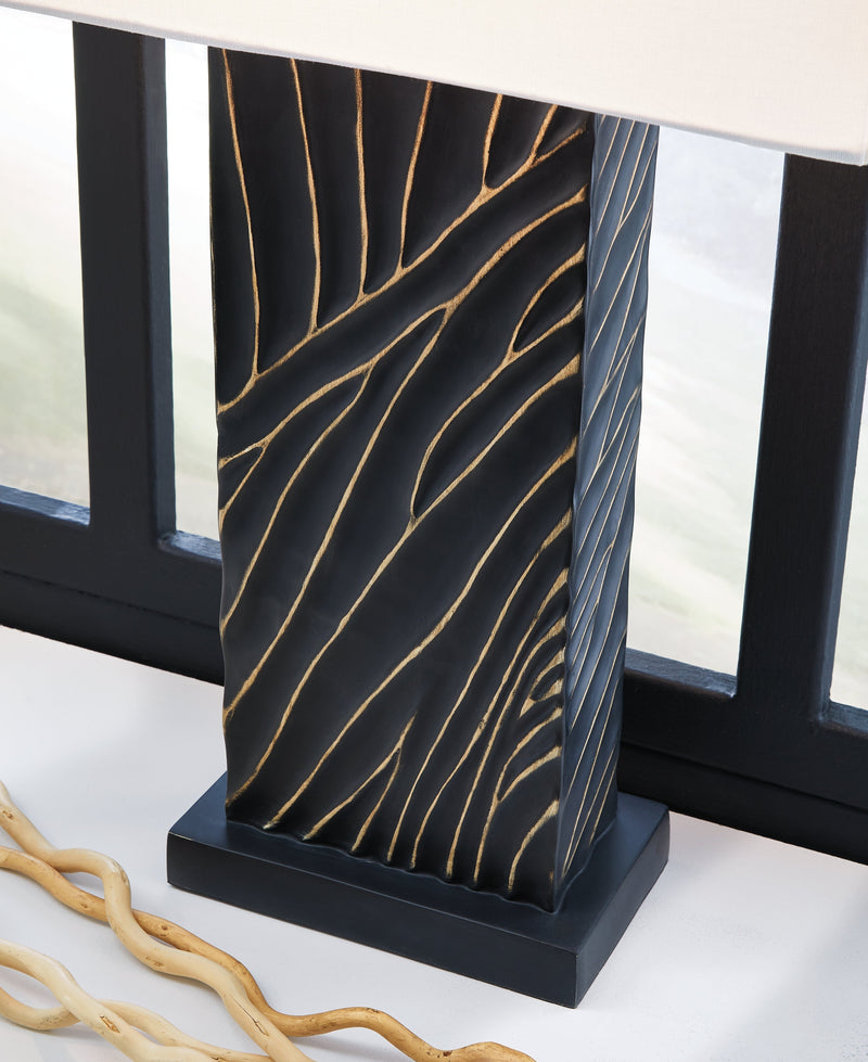 Bartlen 2-Piece Table Lamp Set in Black/Gold Finish - PKG019349