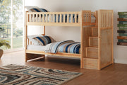 Bartly Pine Twin/Twin Reversible Step Storage Bunk Bed | B2043 - DMV FurnitureBunk Bed