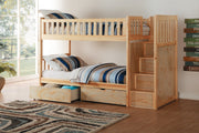 Bartly Pine Twin/Twin Reversible Step Storage Bunk Bed | B2043 - DMV FurnitureBunk Bed