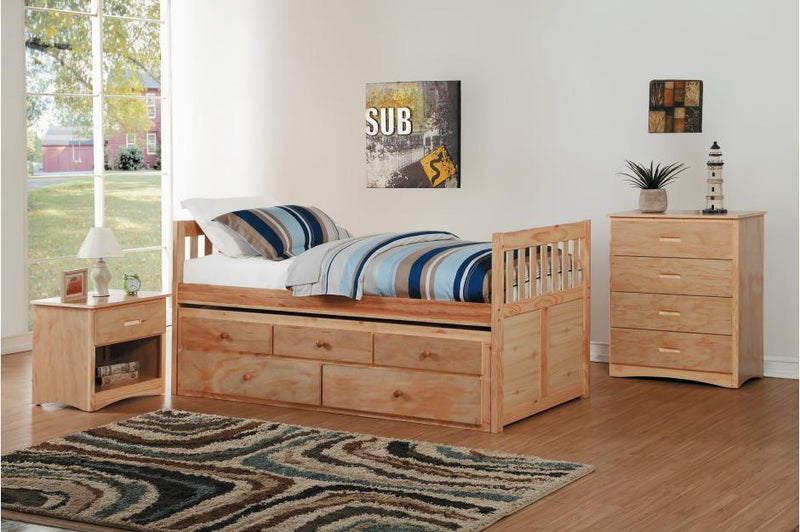 Bartly Pine Twin/Twin Trundle Captain Bed | B2043 - DMV FurnitureYouth Bedroom Set