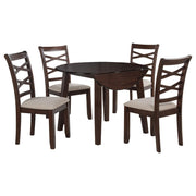 Barton 5-piece Round Wood Dining Table Set Dark Brown - 150340