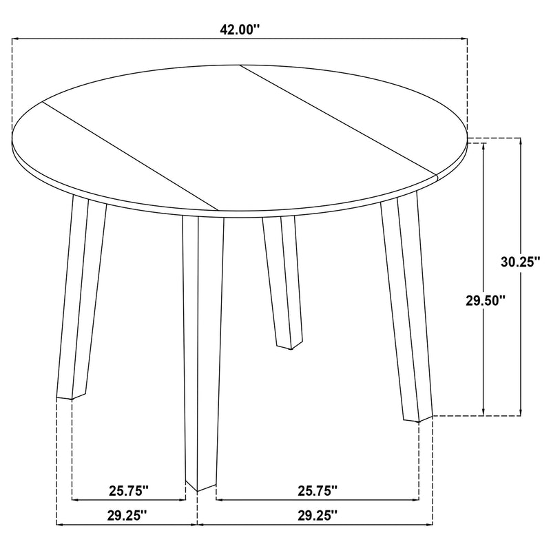 Barton 5-piece Round Wood Dining Table Set Dark Brown - 150340