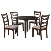Barton 5-piece Round Wood Dining Table Set Dark Brown - 150340