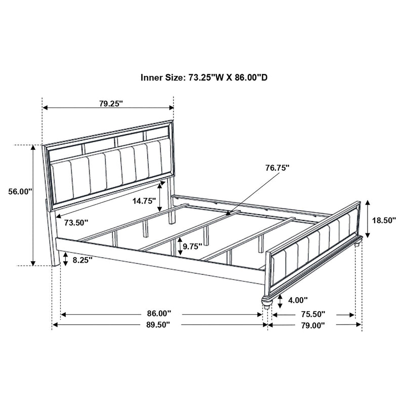 Barzini 4-piece California King Bedroom Set White - 205891KW-S4