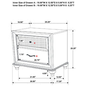 Barzini 4-piece California King Bedroom Set White - 300843KW-S4