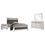 Barzini 4-piece Eastern King Bedroom Set White - 205891KE-S4