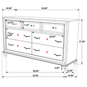 Barzini 5-piece Eastern King Bedroom Set White - 300843KE-S5