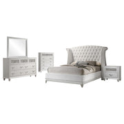 Barzini 5-piece Eastern King Bedroom Set White - 300843KE-S5
