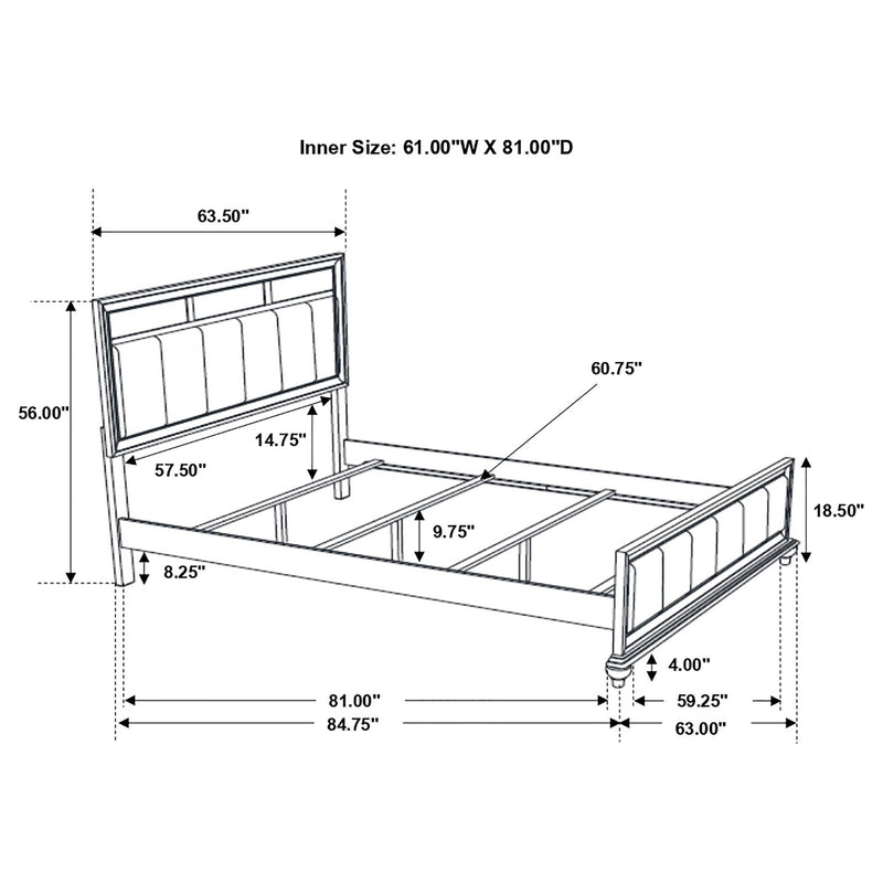 Barzini 5-piece Queen Bedroom Set White - 205891Q-S5