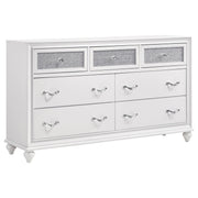 Barzini 5-piece Queen Bedroom Set White - 205891Q-S5